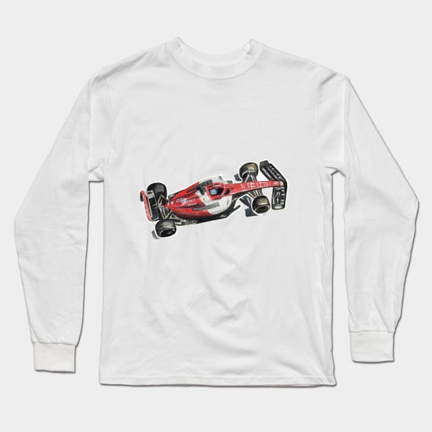 Racing Car in watercolours pattern illustration, Formula 1 watercolours Long Sleeve T-Shirt by Ala Lopatniov